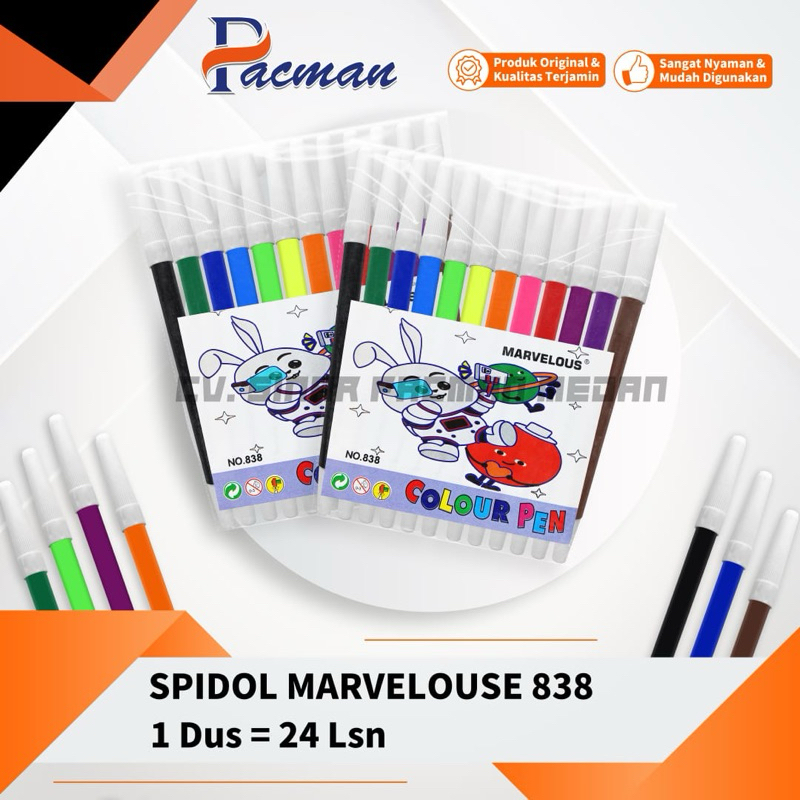 

Spidol Warna Marvelous 838 | Colour Pen | Spidol Mewarnai | 12 Warna