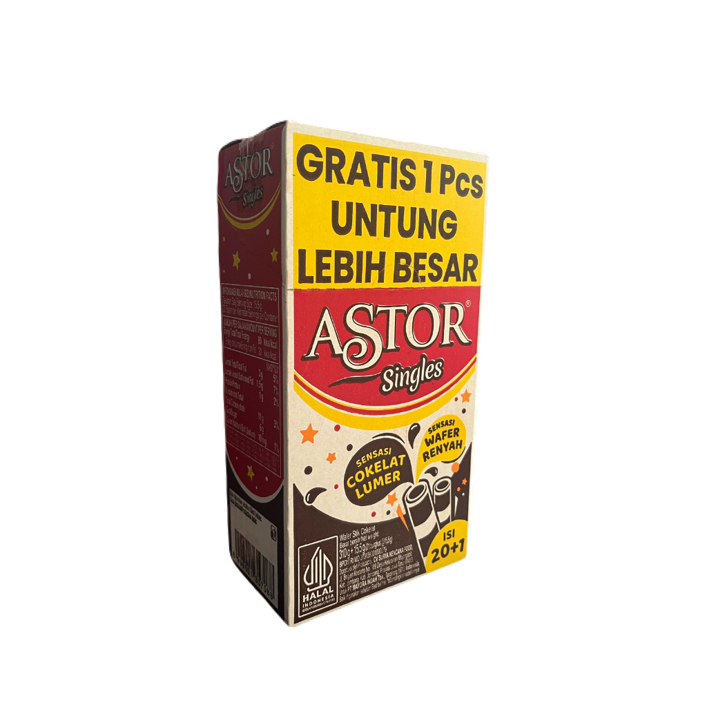 

Astor Singles Wafer Stick Cokelat 21x15Gr