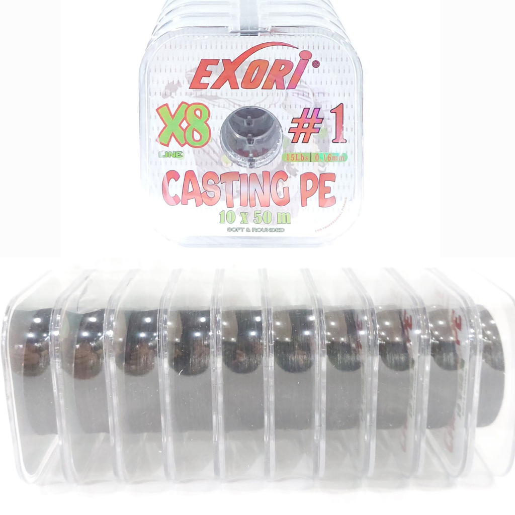 Senar PE EXORI Casting PE X8 50m | Senar PE Tipe Konekting 10x50m