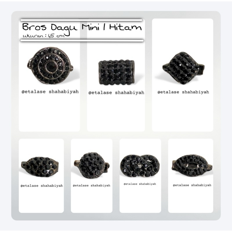 Bros Dagu Korea Kecil  Mini Aksesoris HITAM SILVER ROSE GOLD Jilbab Hijab Kerudung Wanita Muslim Mus