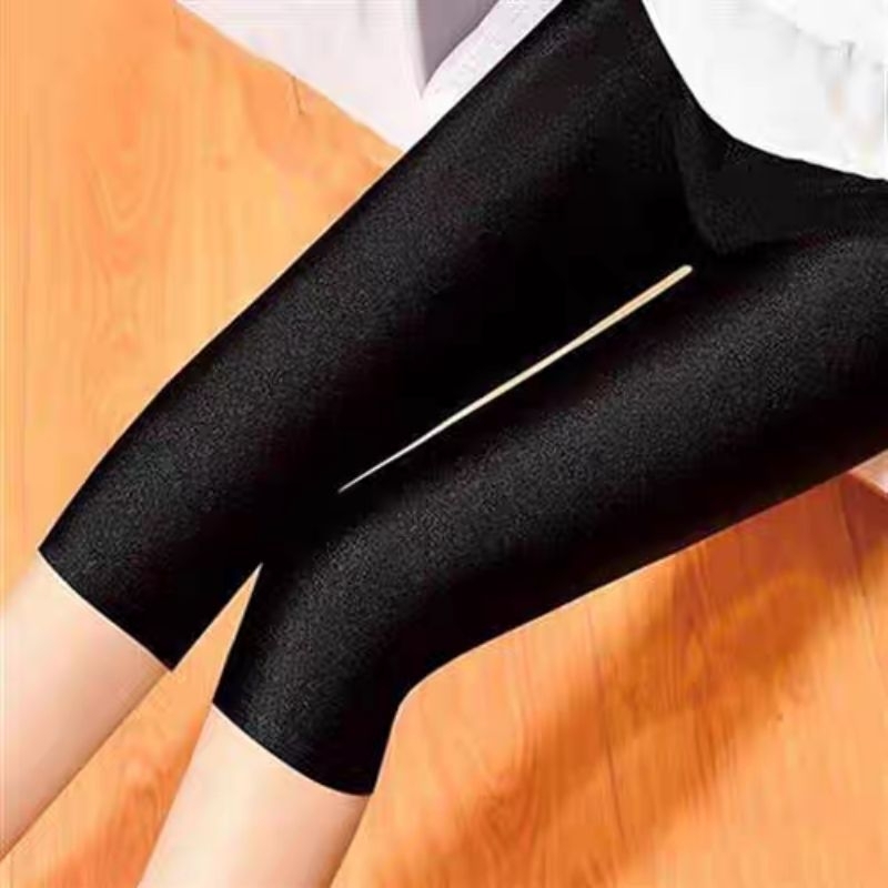 NEW  Legging Licin Kilat Glossy Wanita Dewasa 7/8 Ponggol