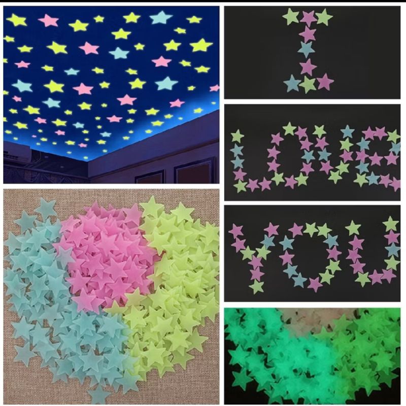 

J1 - STIKER BINTANG NYALA /GLOW IN THE DARK ISI 90 PCS