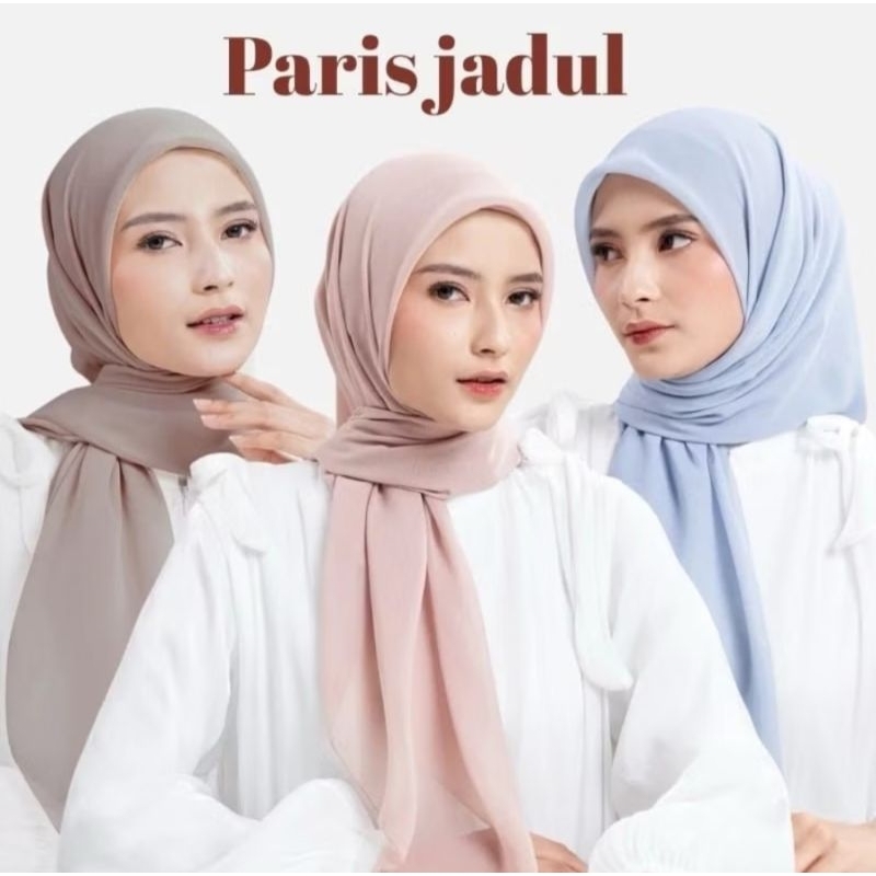 PARIS JADUL PREMIUM / KERUDUNG SEGI EMPAT /JILBAB INSTAN HIJAB POLOS