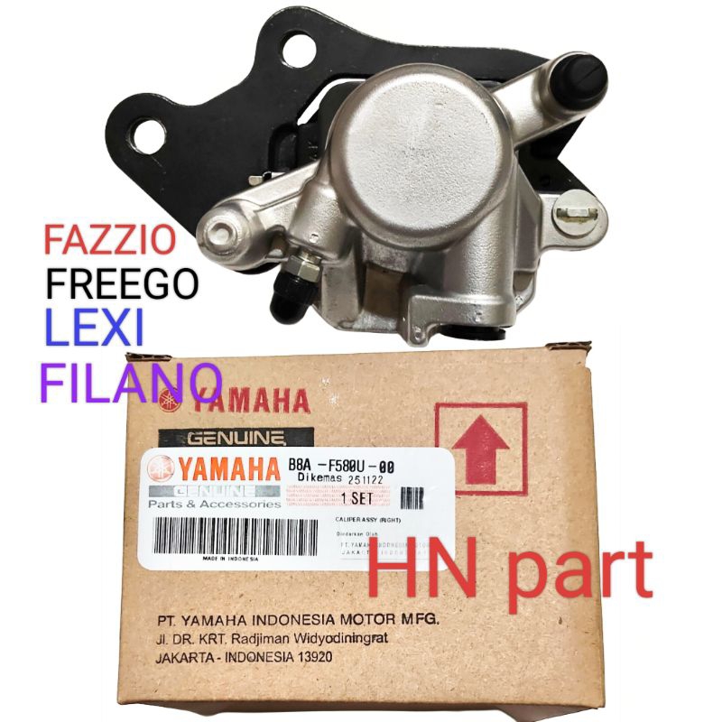 CALIPER ASSY KALIPER PALA BABI CAKRAM DEPAN YAMAHA FREEGO LEXI FAZZIO FILANO ORIGINAL ASLI