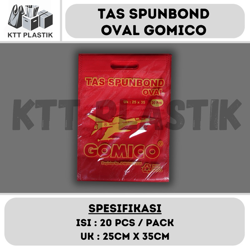Spunbond Gomico - Isi 20pcs - Tas Kain Spunbond - Spunbond Bag Tas Belanja