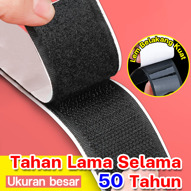 Tape Velcro Perekat Kotak Bulat Serbaguna Adhesive Tape Velkro Double Tape Hook and Loop