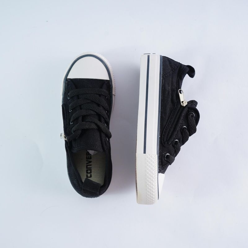 Sepatu Sekolah Anak Laki-laki dan Perempuan Murah CONVERSE LOW HITAM CN-07