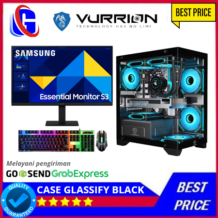 PC LENGKAP RYZEN 5 3400G / SSD 128GB / HDD 1TB / SAMSUNG 24 INCI CURVED