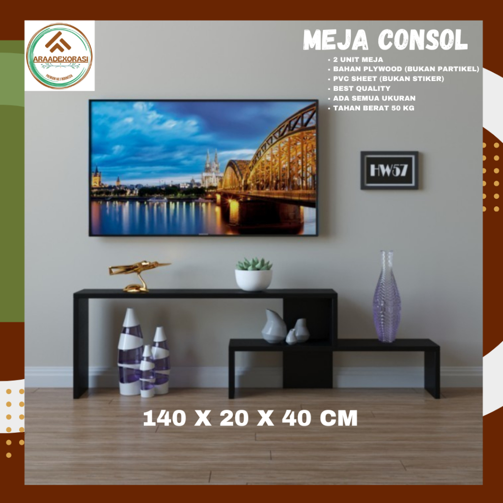 Rak Tv Meja Tv Minimalis Rak Dinding Rak Gantung Rak Buku - putih hitam