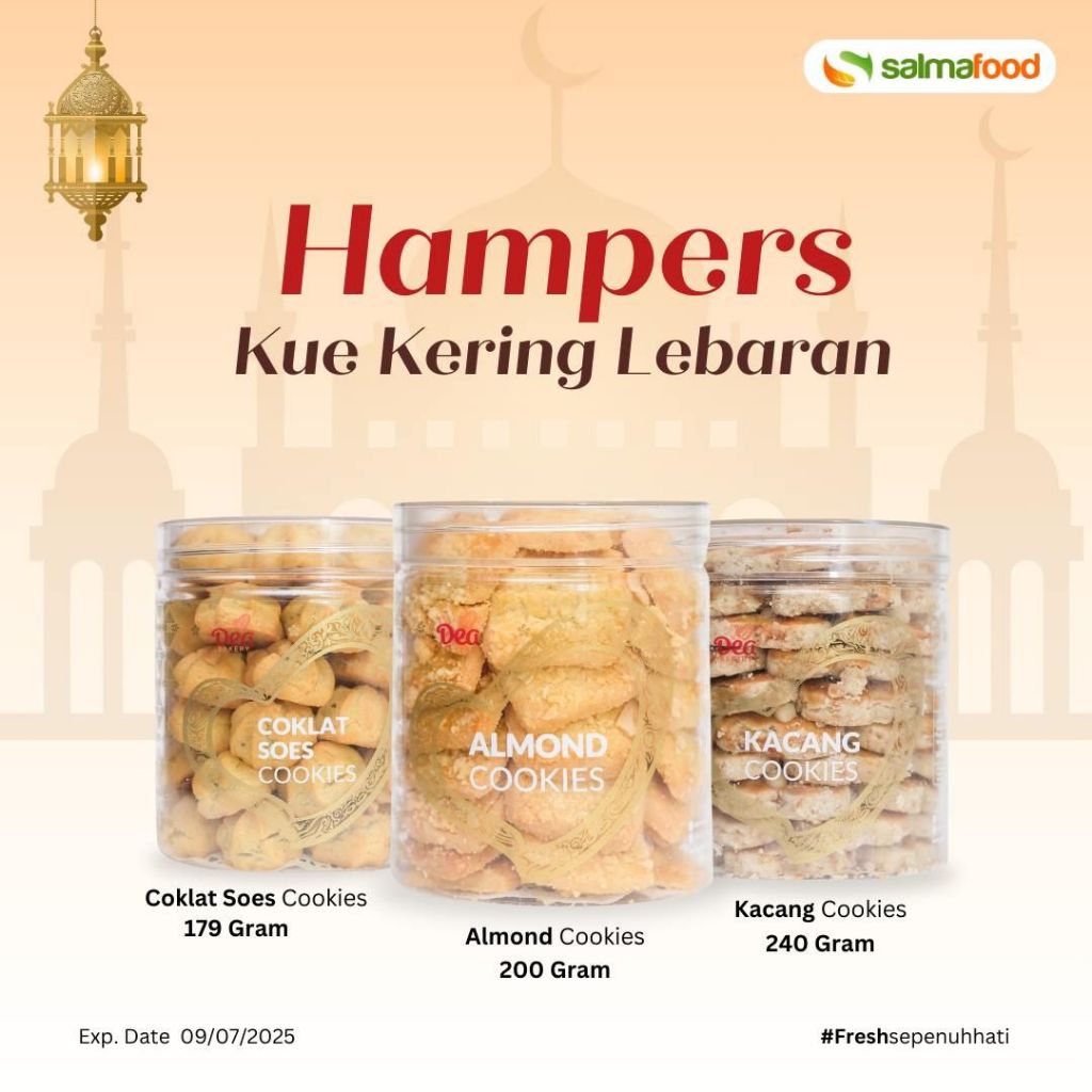 

Kue Kering hampers Lebaran Kue lebaran Idulfitri Coklat Soes Almond Kacang kue lebaran premium