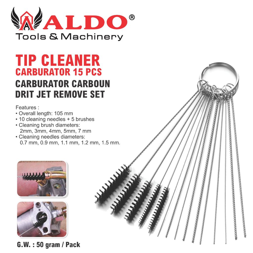 ALAT ROJOK / PEMBERSIH KARBURATOR / TIP CLEANER CARBURATOR 15 PCS ALDO