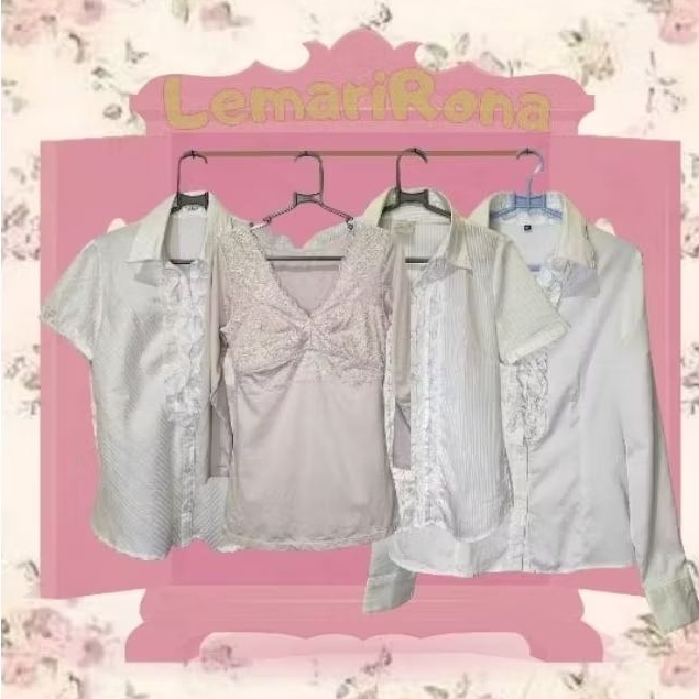 UNDER 50k lemarirona top vintage coquette sawako y2k blouse