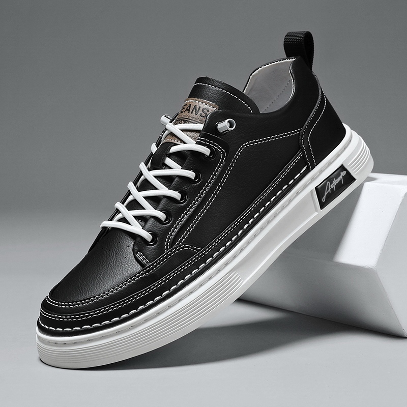 Sepatu Sneakers pria Hitam Putih Sepatu Wanita Casual kulit pria