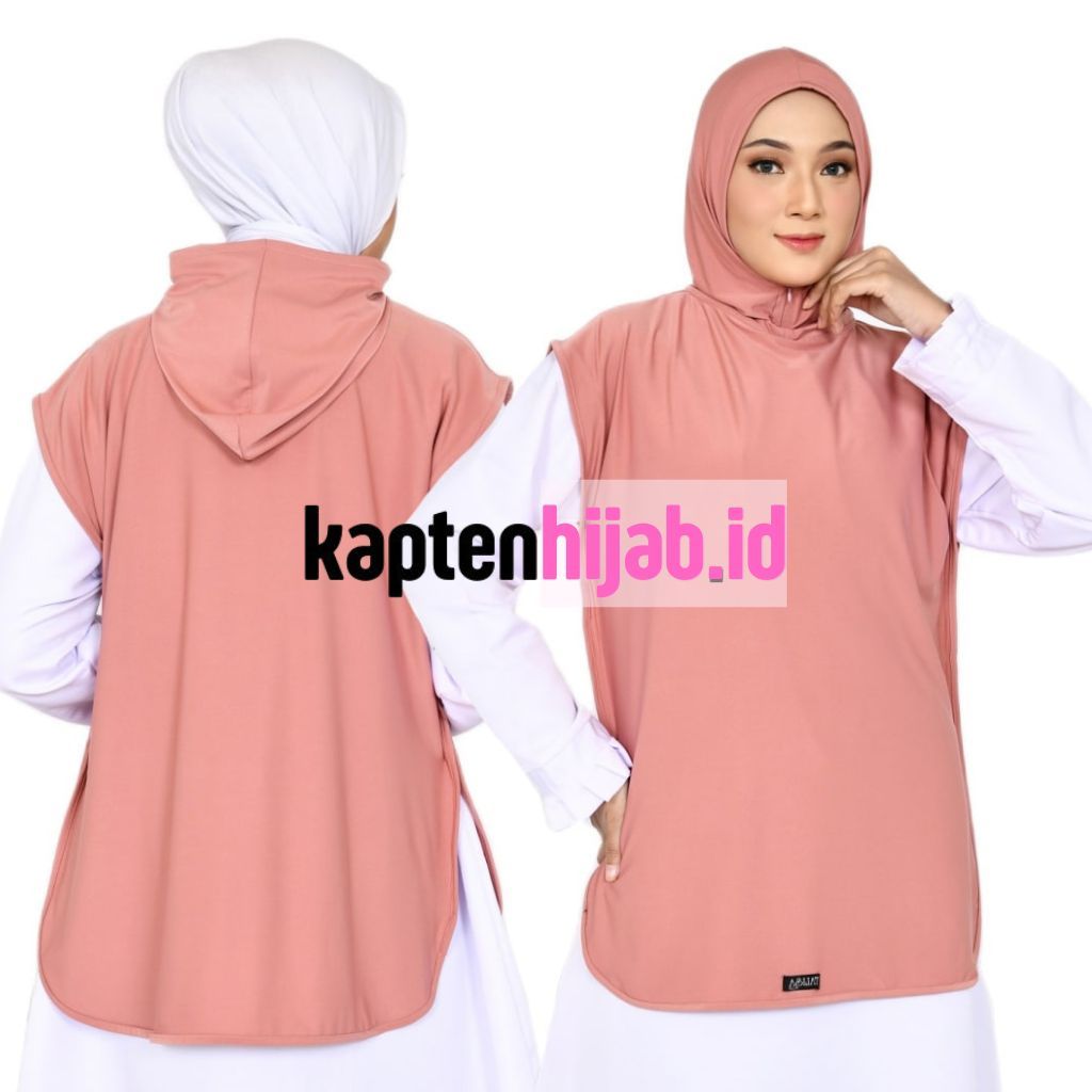 Outer Jaket Syari Olahraga Muslimah Lengan Sleeveless Sport Vest Rompi Outdoor Pakaian Wanita Crop B