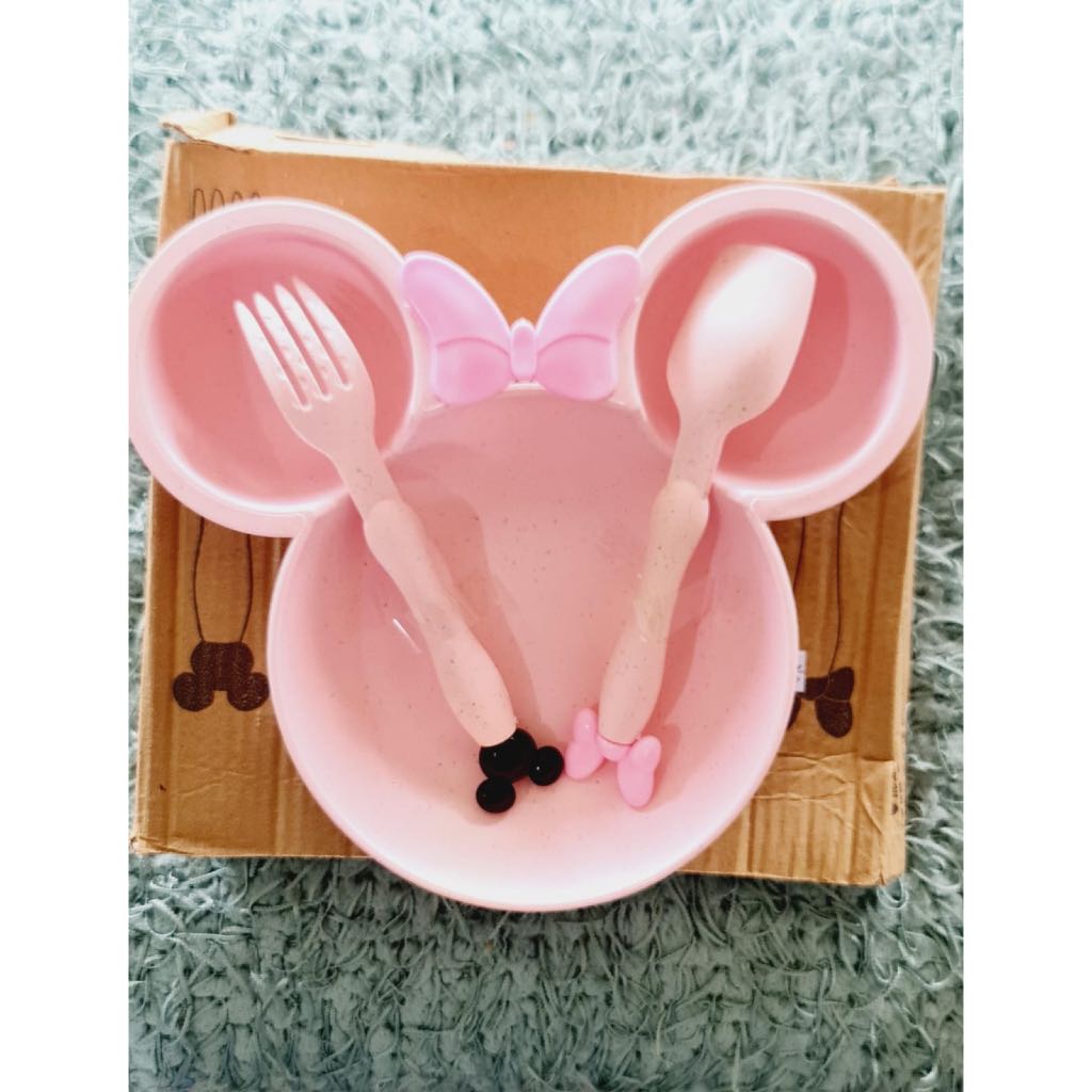 Tempat Makan Set/ tempat makan Mpasi anak Minie Murah dan Lucu