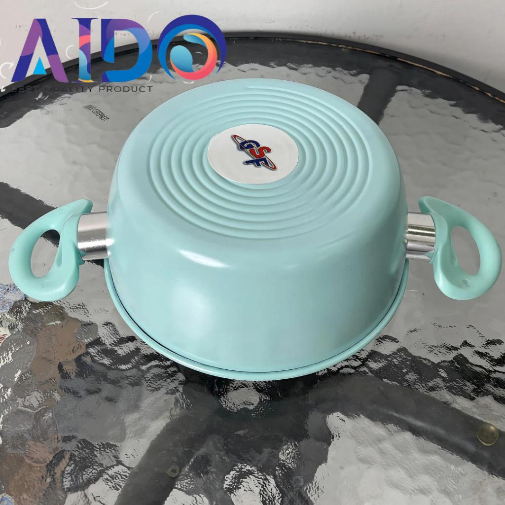 Panci Sup Tutup Kaca Enamel / Soup Pot Panci Susu Enamel 18Cm 20Cm 22Cm Panci Kuah Elegant