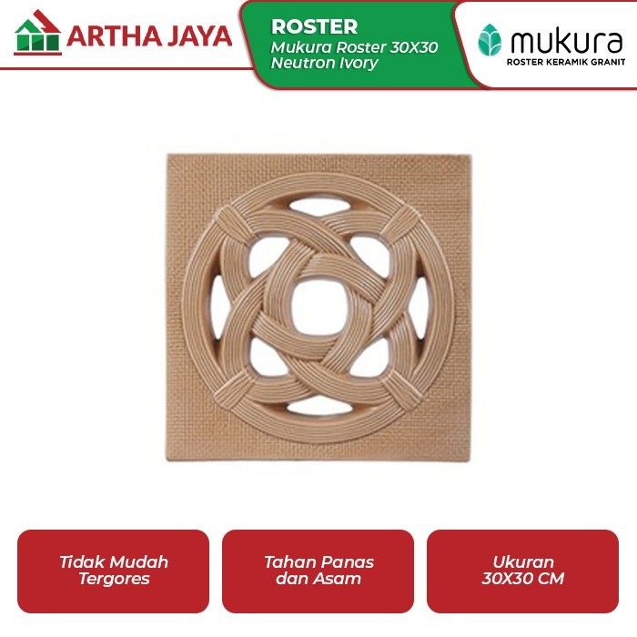 MUKURA KERAMIK VENTILASI ROSTER 30X30 NEUTRON IVORY