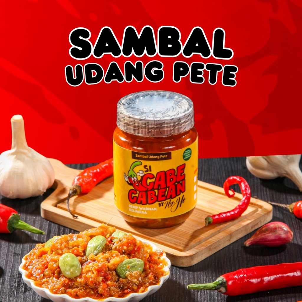 

Si CabeCabean - Sambal Udang Pete 200ML | Sambel Lokal Pedas Gurih & Fresh Dalam Kemasan Botol