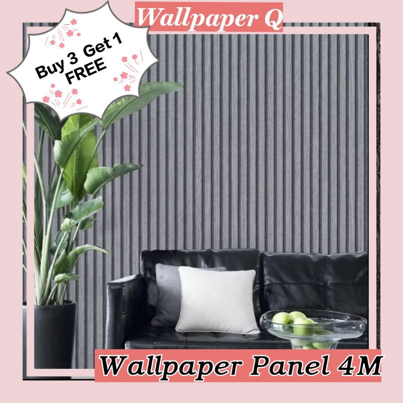 PROMO PAKET HEMAT Wallpaper Panel Garis Wallpaper Ruang Tamu Kamar Tidur Meja Lemari Kaca Wallpaper 