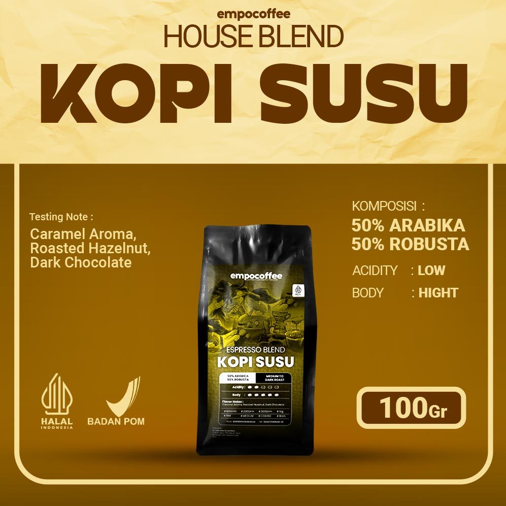 

Kopi Susu Espresso House Blend Coffee Bean Minuman Kekinian Coffe Roasted Beans 100 Gram