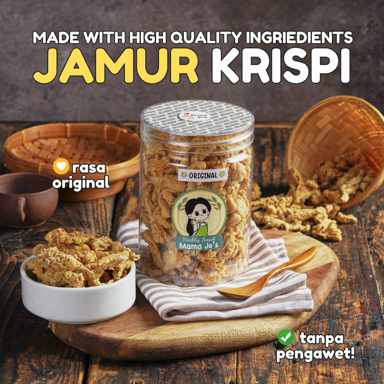 

Snack Jamur Crispy Mama Jo's - Krispi | Premium Snack Ringan Lebaran Parcel Idul Fitri