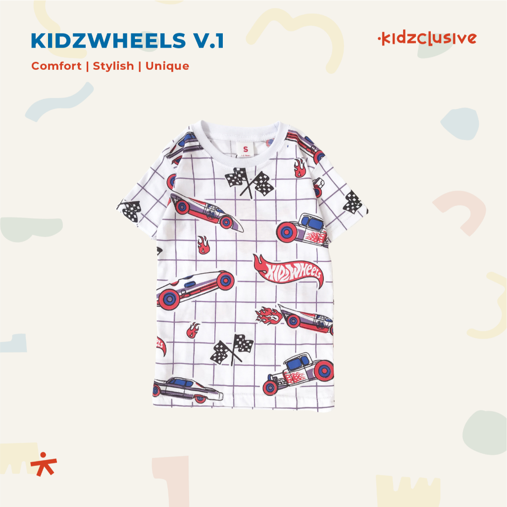 Kidzclusive - Baju Anak Kidzwheels v.1 Tee l Baju Anak Laki Laki | Kaos Anak Laki Laki l Kaos anak |
