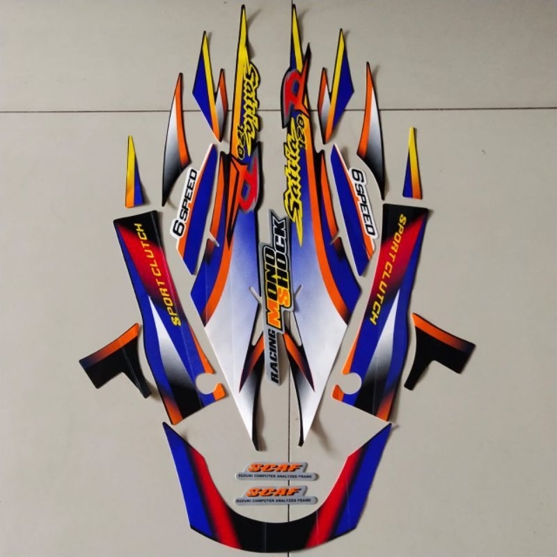 Striping satria lumba tahun 1999 merah