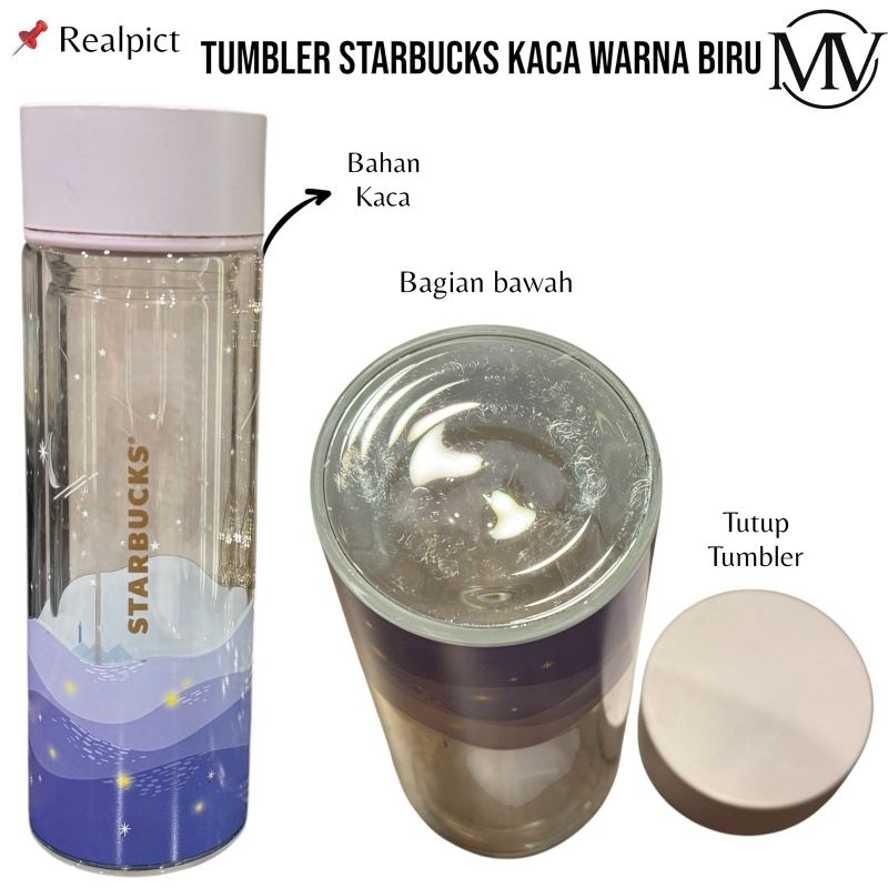 Tumbler starbucks kaca biru