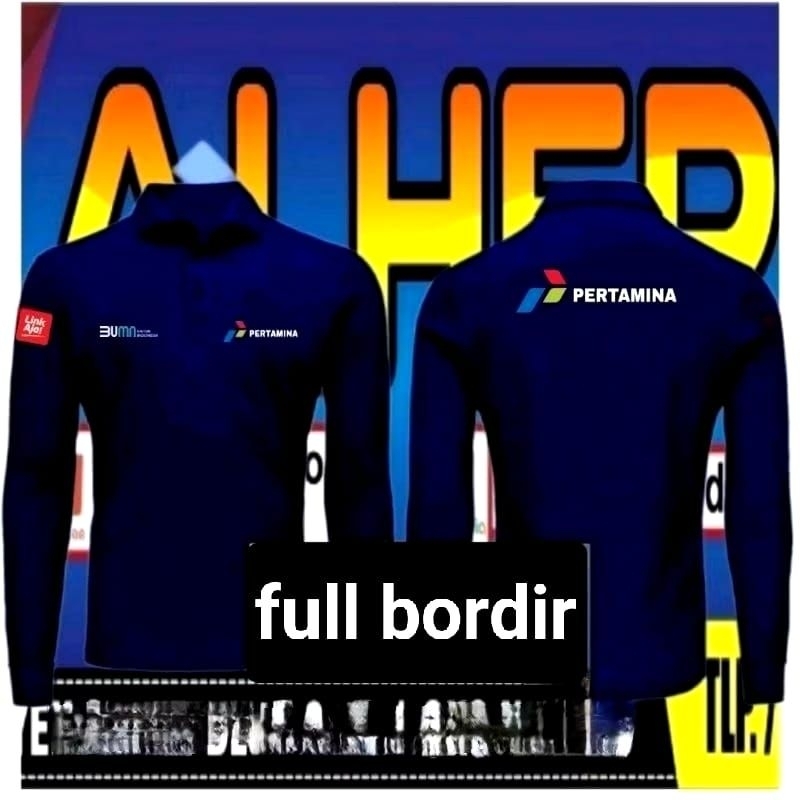 pul bordir Kaos Pertamina kaos polo katun Pertamina kaos kerah Pertamina baju Pertamina polo shirt P