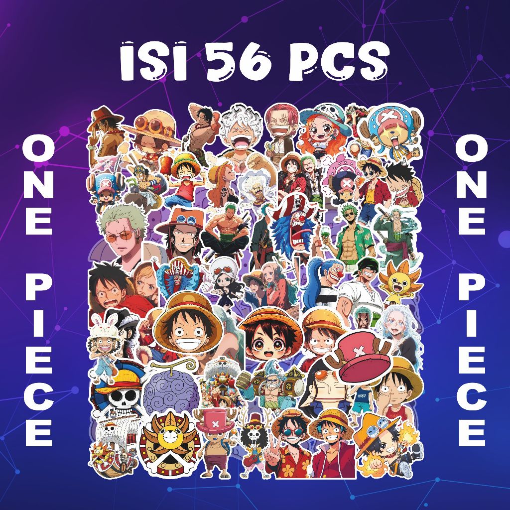 

STIKER PACK ANIME ONE PIECE | 56 PCS | DESAIN TERBARU, VINYL WATERPROOF, CUTTING PRESISI, MURAH & BERKUALITAS!