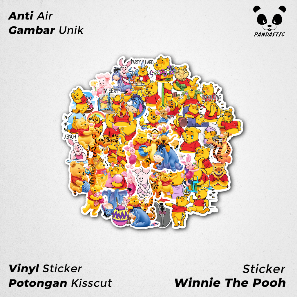 

Stiker Tempel Winnie The Pooh Anime Kartun Film Paper Vinyl Dekorasi Laptop Koper Tumbler Kulkas DIY