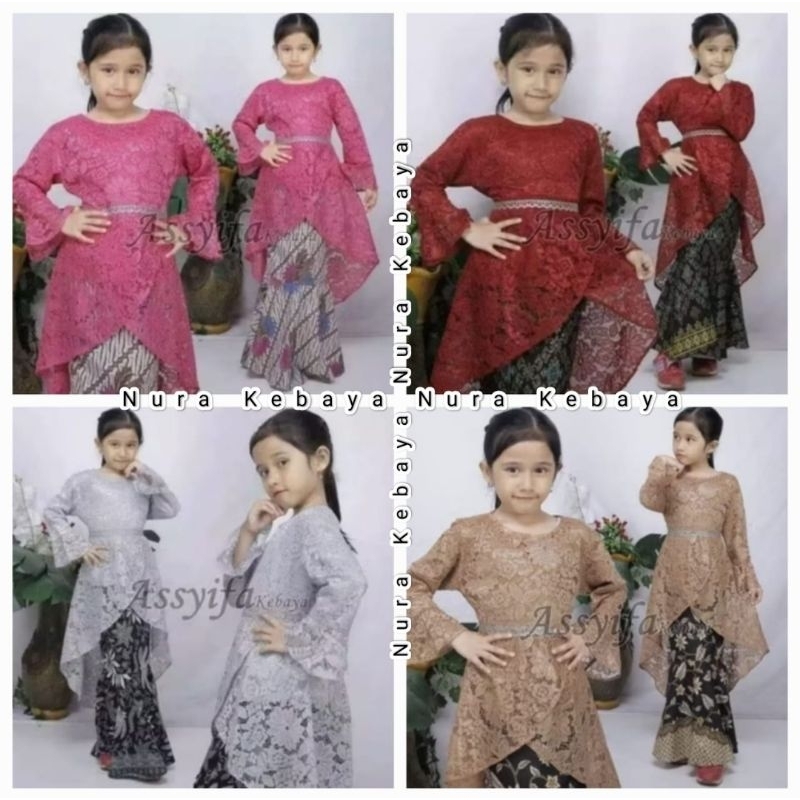 HARGA TERMURAH • PROMO DISKON SETELAN GAUN BAJU KEBAYA ANAK PEREMPUAN CANTIK MANIS USIA 4-12 TAHUN A