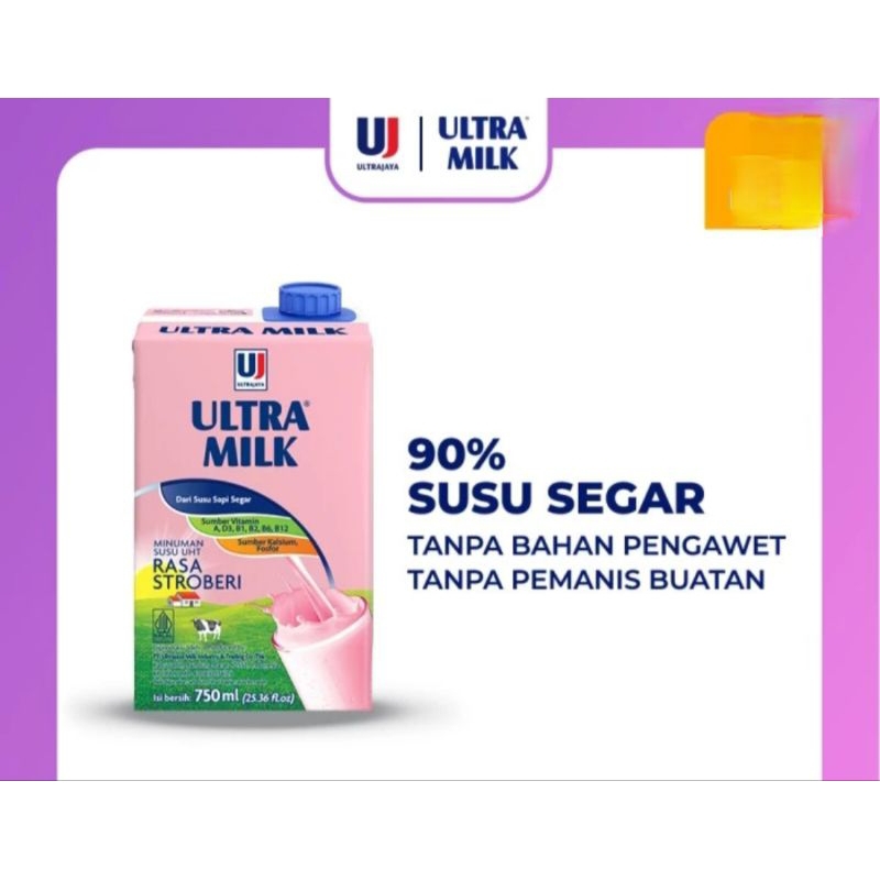 

Ultra Milk Susu UHT Strawberry - 750 ml