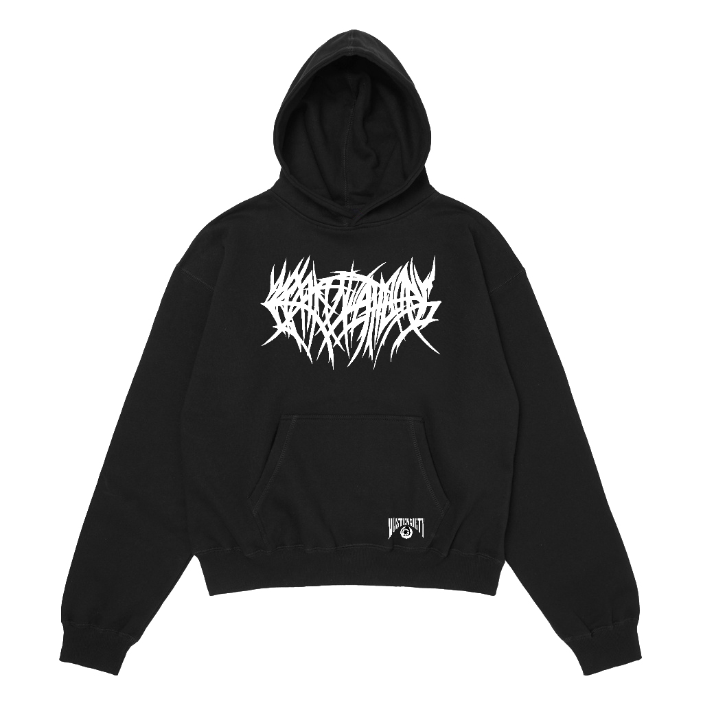 MOSTENXIETY Hoodie Boxy Oversize Fleece Basic Crepitation Black