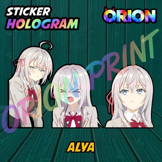 Stiker Hologram Anime Alya Tokidoki Bosotto Sometimes Hides Her Feelings in Russian V30 Waterproof