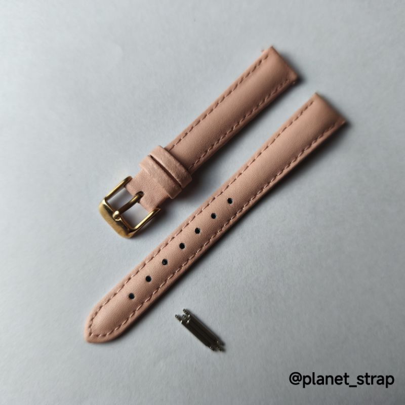 Tali Jam Tangan Kulit 14mm Pink Muda Merk Parlent Original