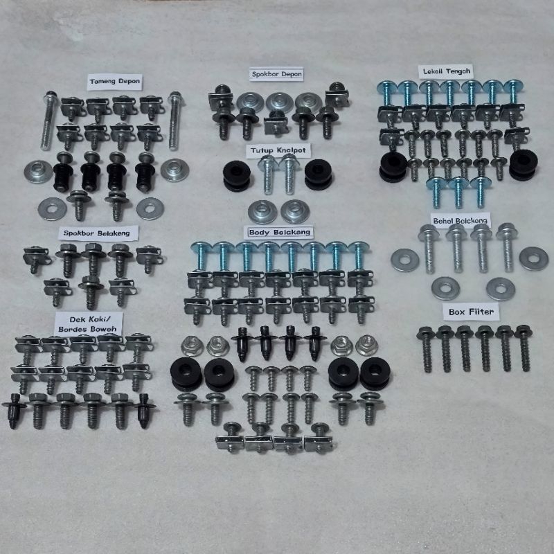 Baut Full Set Cover Bodi Body Yamaha X-RIDE 115 125 FI / Baut Lengkap Cover Body Bodi Yamaha X-RIDE 