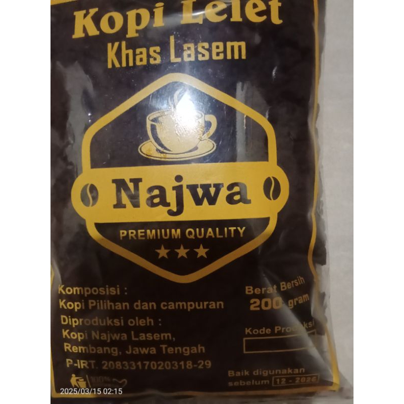 

KOPI NAJWA 200g. bubuk hitam#kopi lelet Lasem.kopi murah#kopi mantap