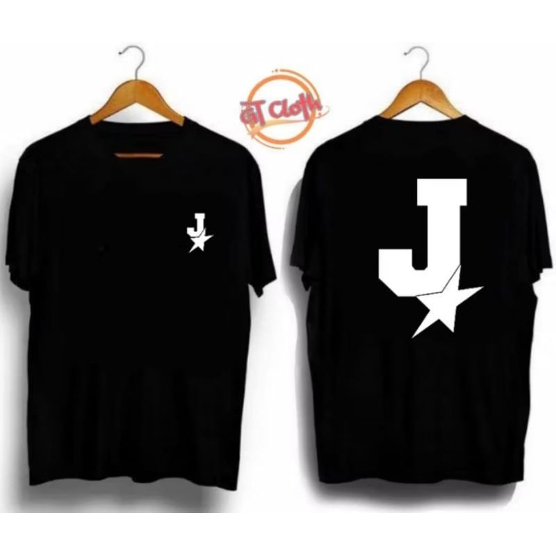 KAOS INISIAL NAMA HURUF J STAR//T-SHIRT SIMPEL