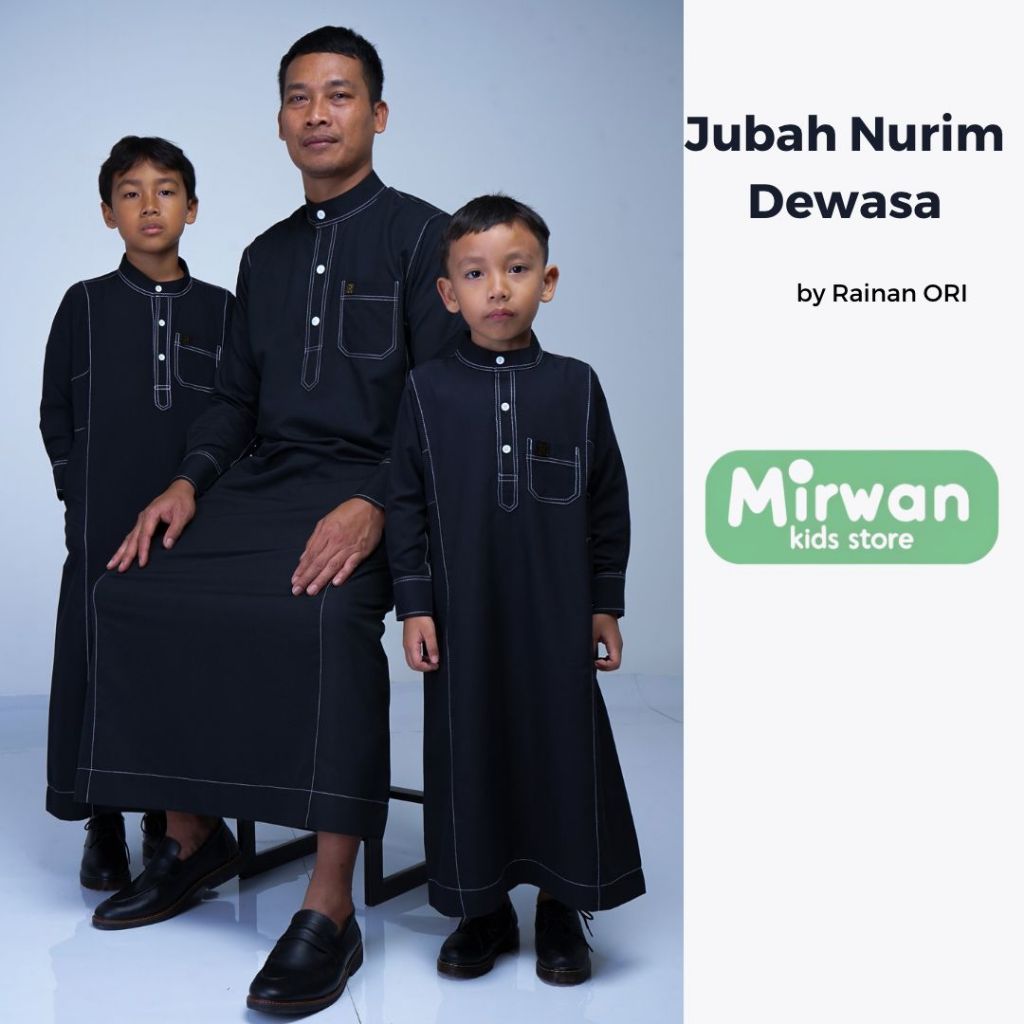 Mirwan Kids Store - Jubah Pria Slimfit model Nurim by Rainan ORI bahan Toyobo Gamis Pria Premium