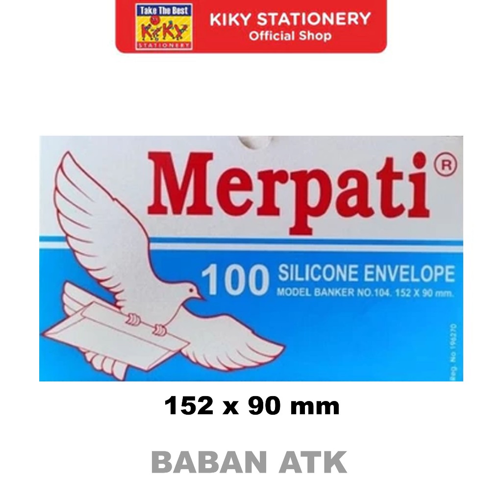 

Amplop Sedang Biru Merpati Kiky Ukuran 152 x 90 mm murah / 1 Pak Isi 100 Pcs