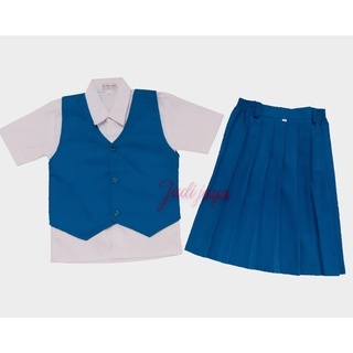 Setelan Seragam TK Nasional Anak Perempuan Biru