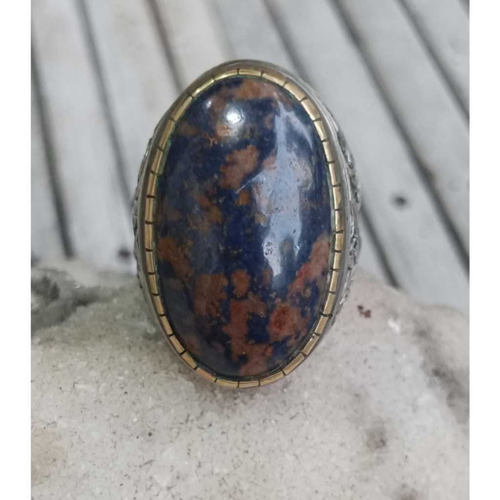 Natural Amparan Intan Purple Unik Ring Koin HM Ukir Mewah