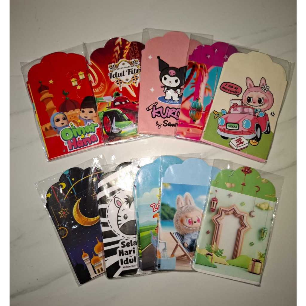 

NEWW (100pcs) Amplop Anak Karakter Amplop Lebaran Angpau Idul fitri Ampau HariRaya