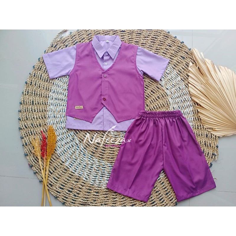 Seragam TK PAUD Muslim Setelan Celana Rompi Outer Cardigan Batik Custom Baju Kemeja Gamis Koko