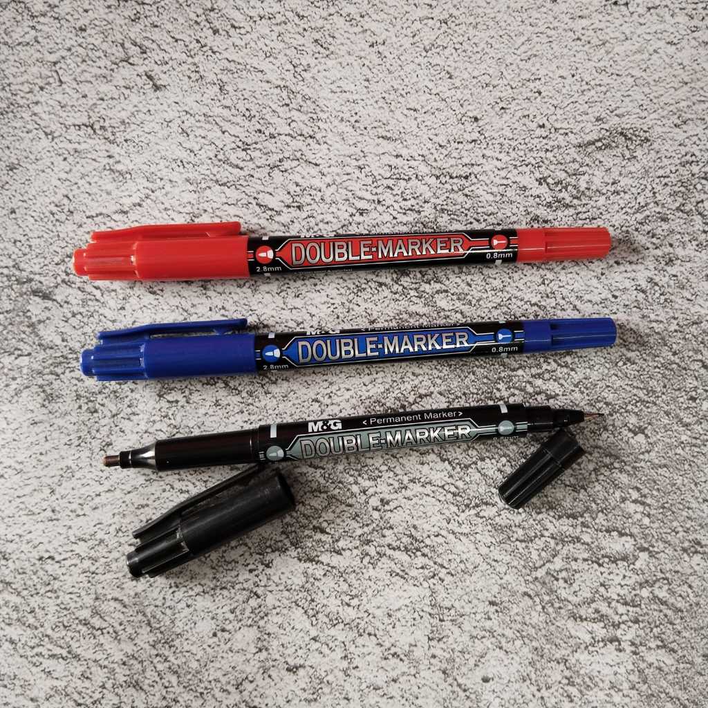 

spidol permanent double marker | spidol 2 in 1 warna