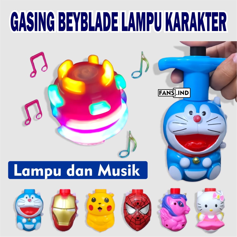 Gasing lampu Mainan Anak Gasing beyblade lampu Karakter Kartun Lampu dan Musik