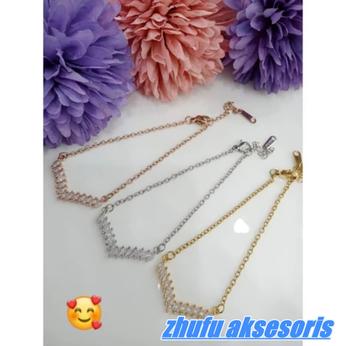 Gelang Titanium Fuji / Gelang Aurel V Viral / Satu Set Gelang dan Cincin Fuji / Anti Karat dan Luntu