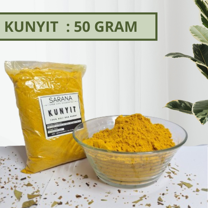 

50 Gram Kunyit Bubuk Asli 100% Tanpa Campuran / Kunyit Powder Original / Bumbu Dapur Bubuk Lengkap