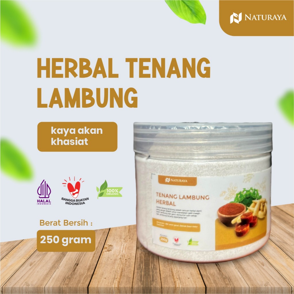 

Minuman Herbal Berkhasiat untuk atasi Asam Lambung/GERD/Maag | Original 100% - Naturaya Tenang Lambung 250gr (bukan fimory)